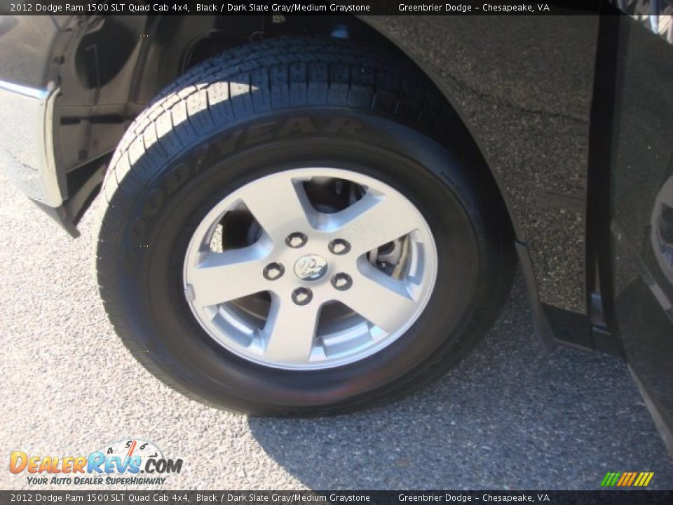 2012 Dodge Ram 1500 SLT Quad Cab 4x4 Black / Dark Slate Gray/Medium Graystone Photo #24
