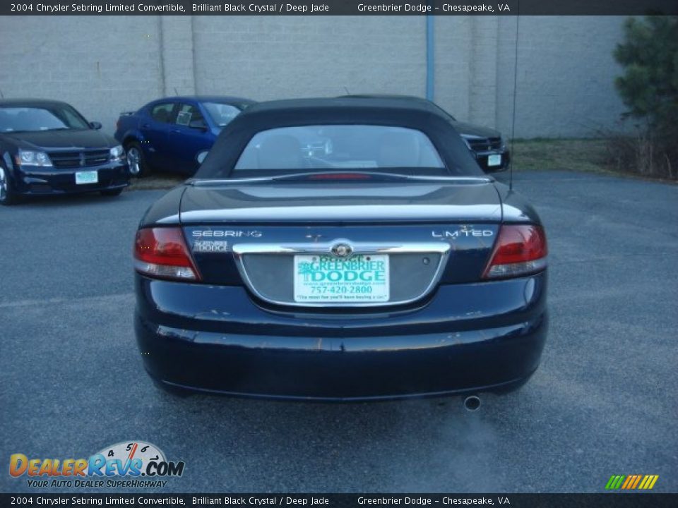 2004 Chrysler Sebring Limited Convertible Brilliant Black Crystal / Deep Jade Photo #14