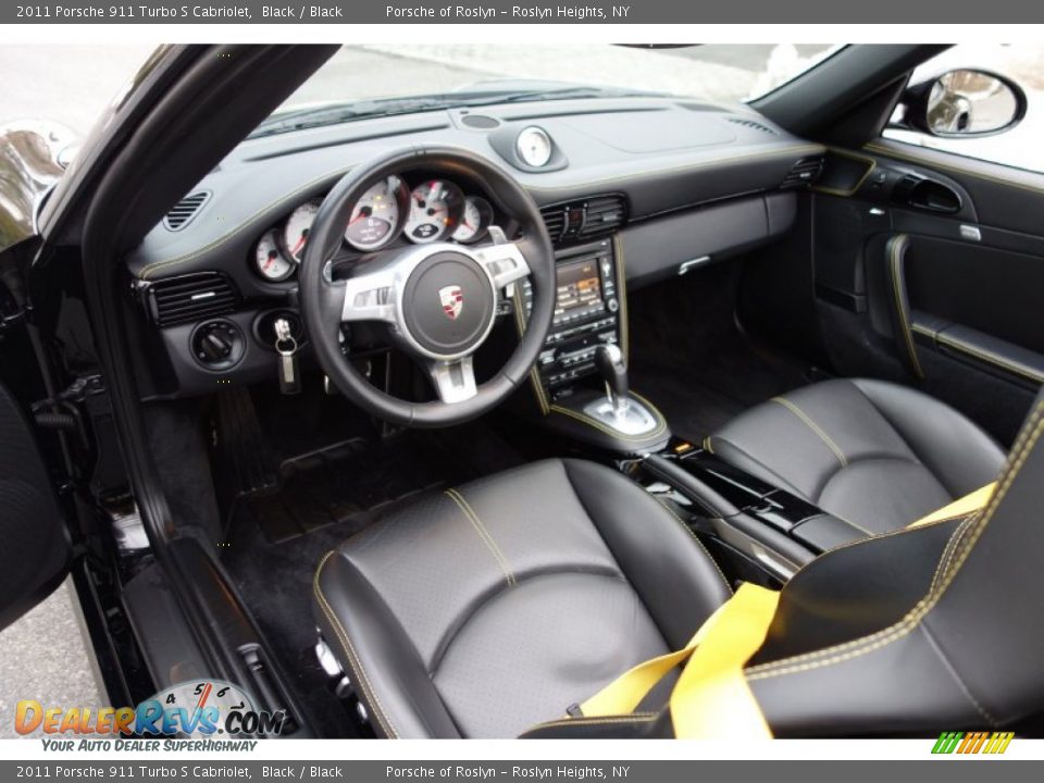 Black Interior - 2011 Porsche 911 Turbo S Cabriolet Photo #12
