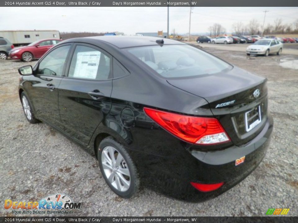 2014 Hyundai Accent GLS 4 Door Ultra Black / Gray Photo #5