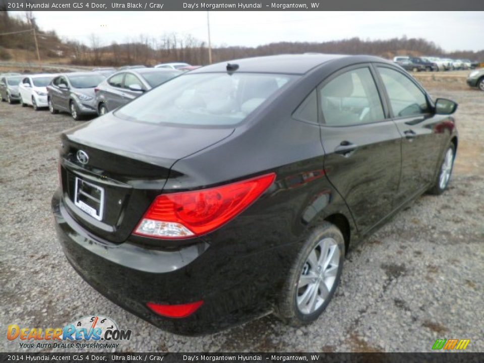 2014 Hyundai Accent GLS 4 Door Ultra Black / Gray Photo #7