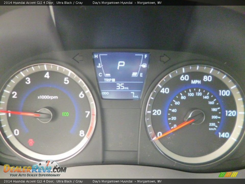 2014 Hyundai Accent GLS 4 Door Ultra Black / Gray Photo #20