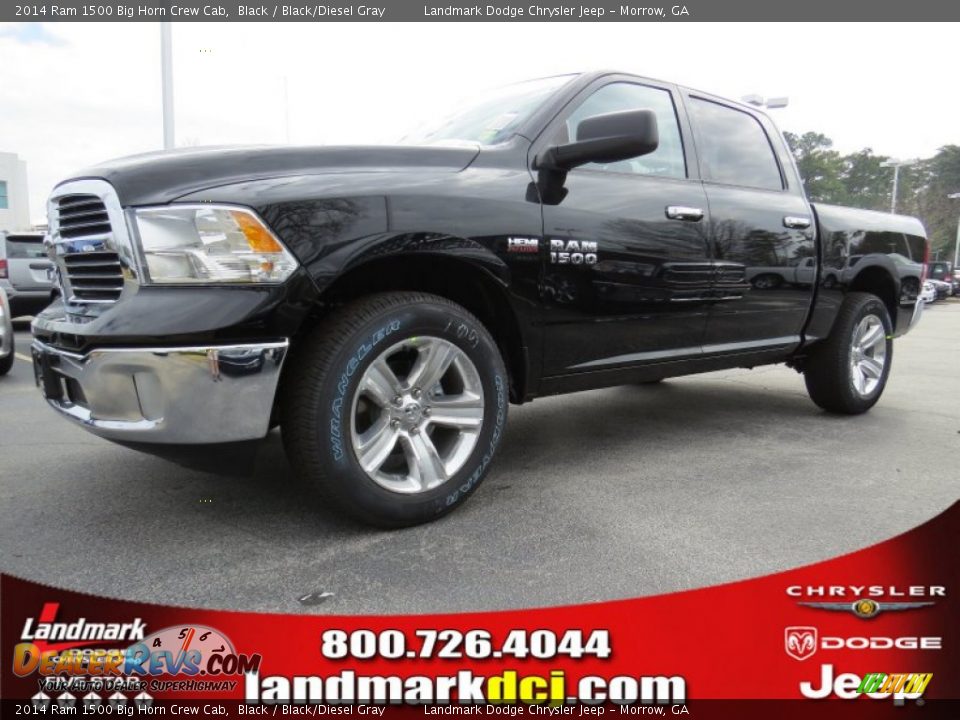 2014 Ram 1500 Big Horn Crew Cab Black / Black/Diesel Gray Photo #1