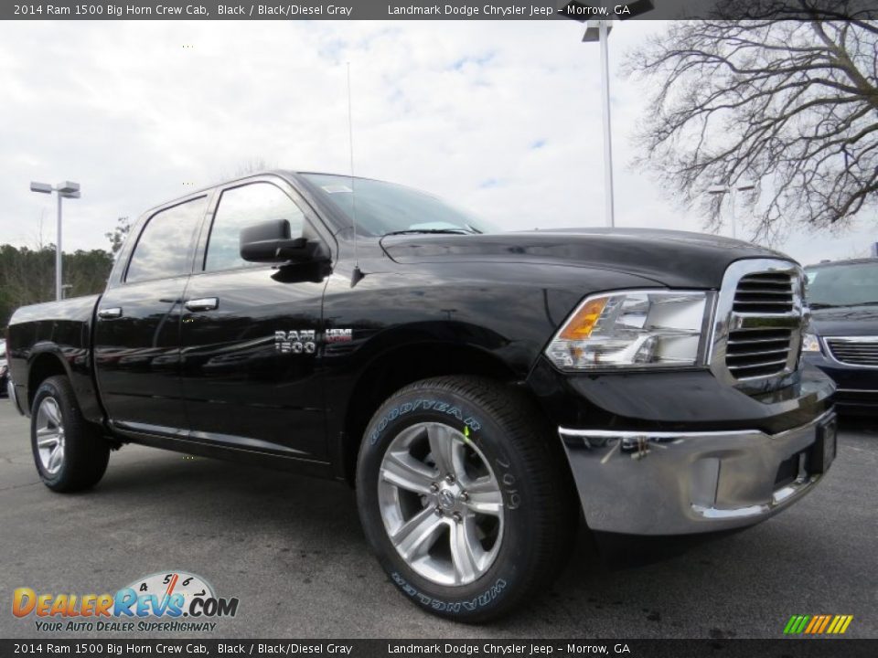 2014 Ram 1500 Big Horn Crew Cab Black / Black/Diesel Gray Photo #4