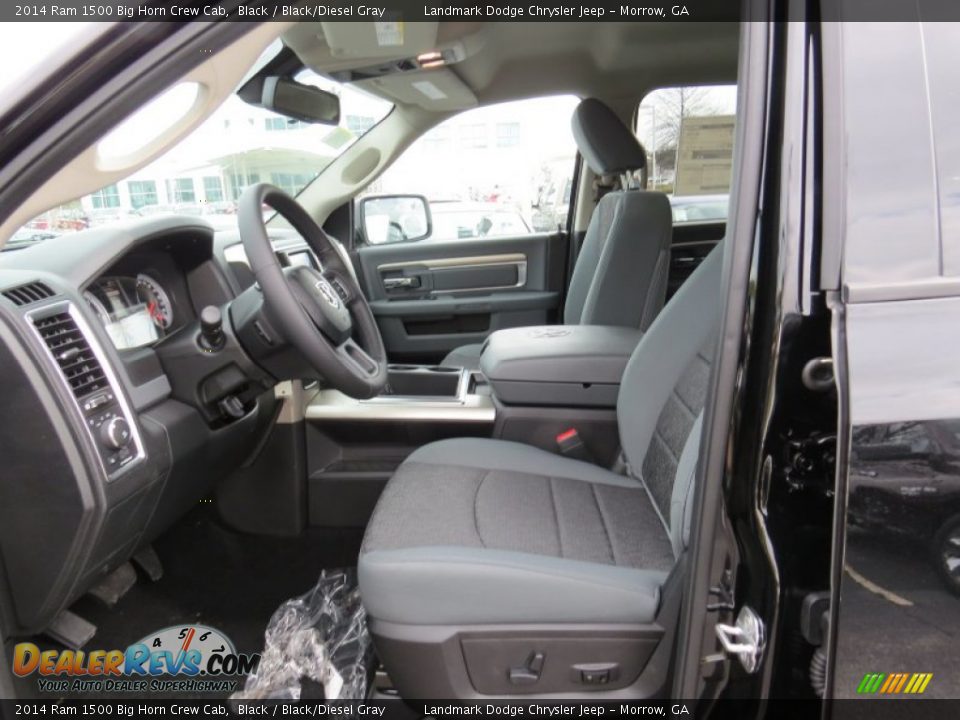 2014 Ram 1500 Big Horn Crew Cab Black / Black/Diesel Gray Photo #7