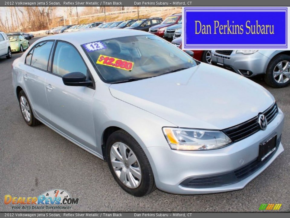 2012 Volkswagen Jetta S Sedan Reflex Silver Metallic / Titan Black Photo #1