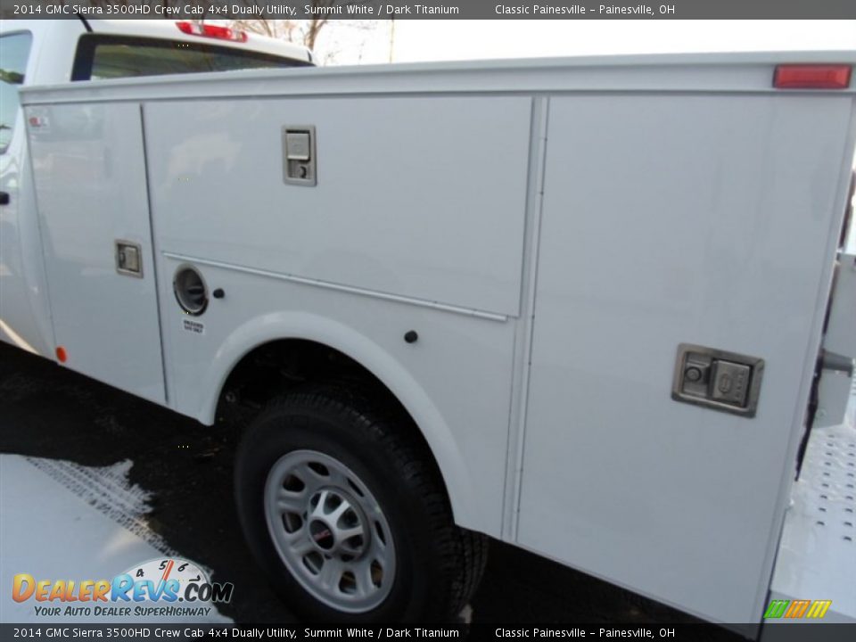 2014 GMC Sierra 3500HD Crew Cab 4x4 Dually Utility Summit White / Dark Titanium Photo #6