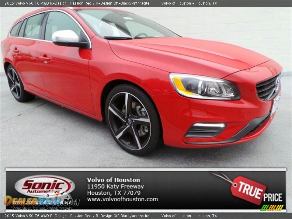2015 Volvo V60 T6 AWD R-Design Passion Red / R-Design Off-Black/Anthracite Photo #1