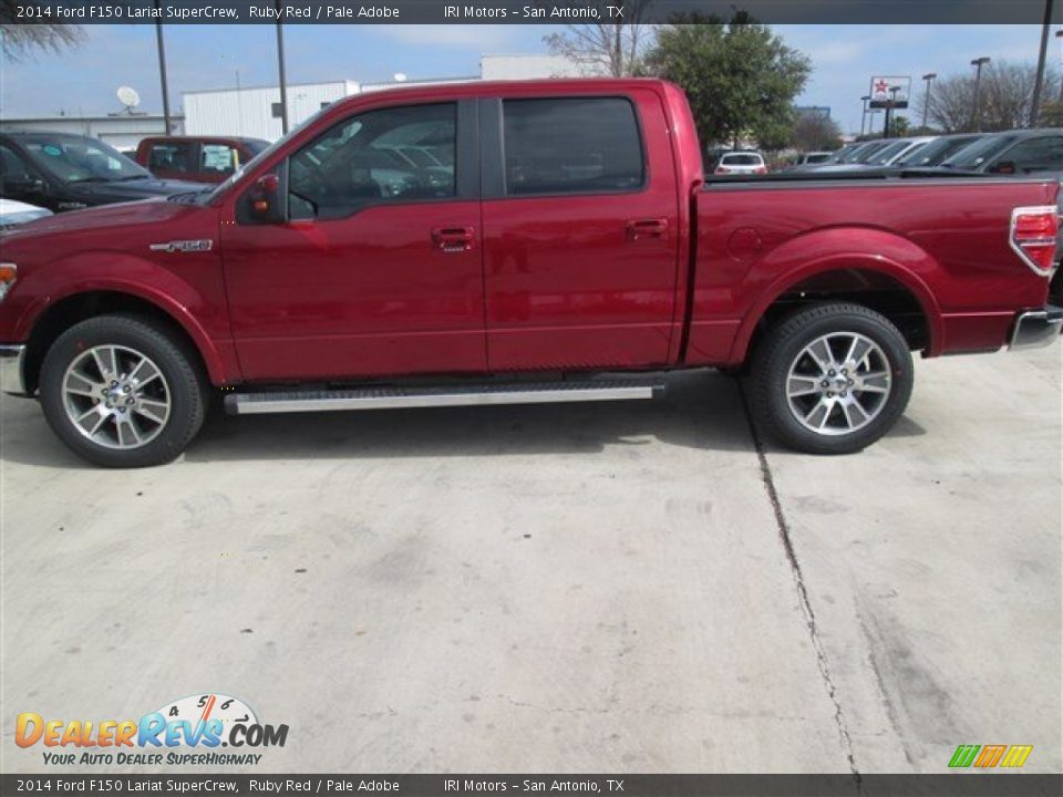 2014 Ford F150 Lariat SuperCrew Ruby Red / Pale Adobe Photo #3