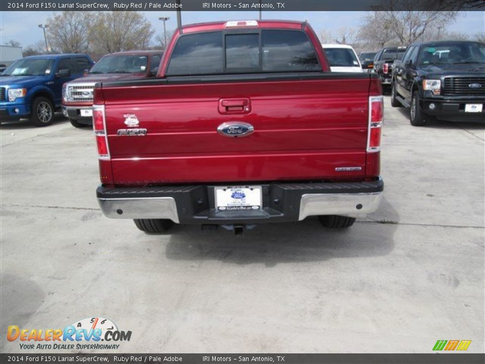 2014 Ford F150 Lariat SuperCrew Ruby Red / Pale Adobe Photo #5