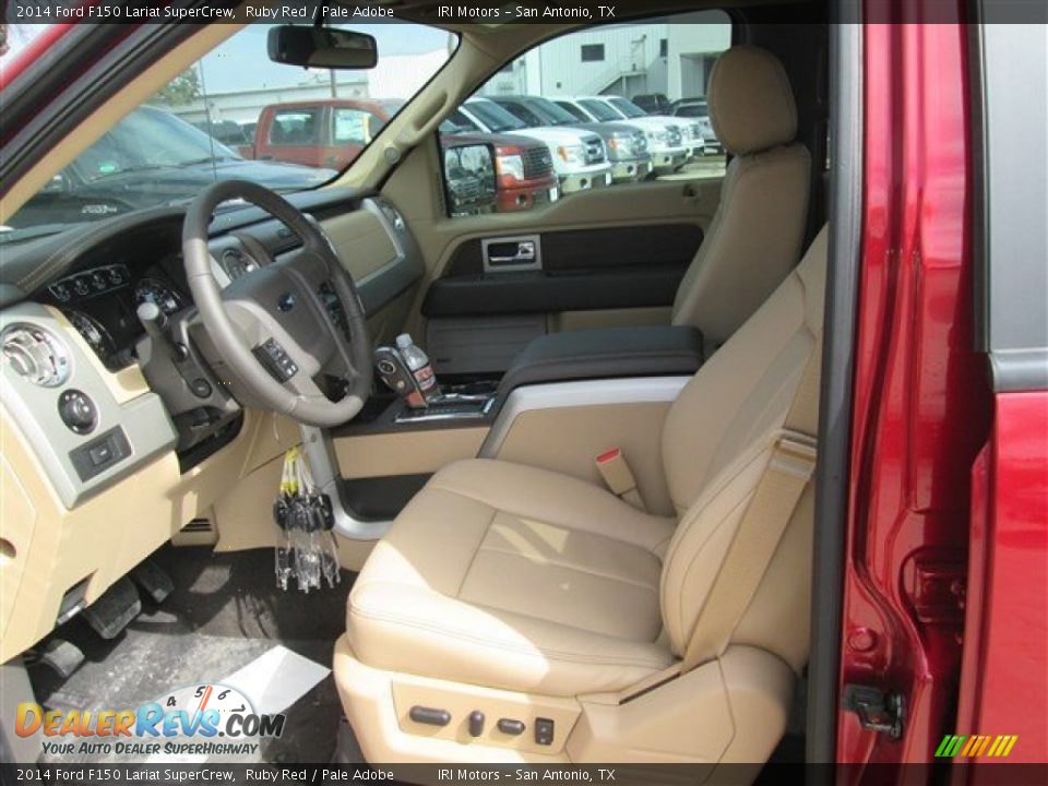 2014 Ford F150 Lariat SuperCrew Ruby Red / Pale Adobe Photo #9