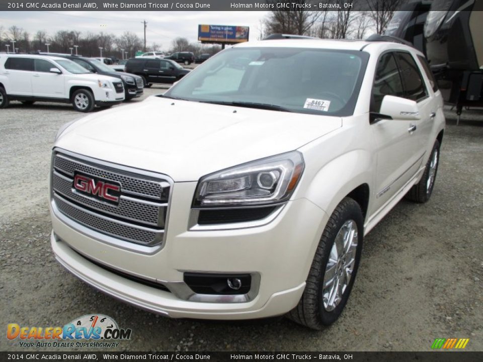 2014 GMC Acadia Denali AWD White Diamond Tricoat / Cocoa Dune Photo #3
