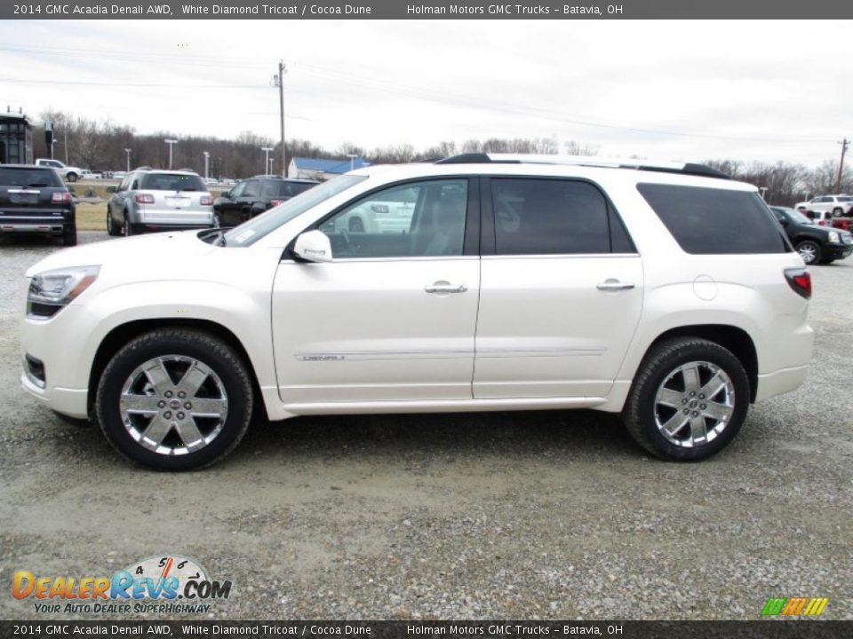 2014 GMC Acadia Denali AWD White Diamond Tricoat / Cocoa Dune Photo #4