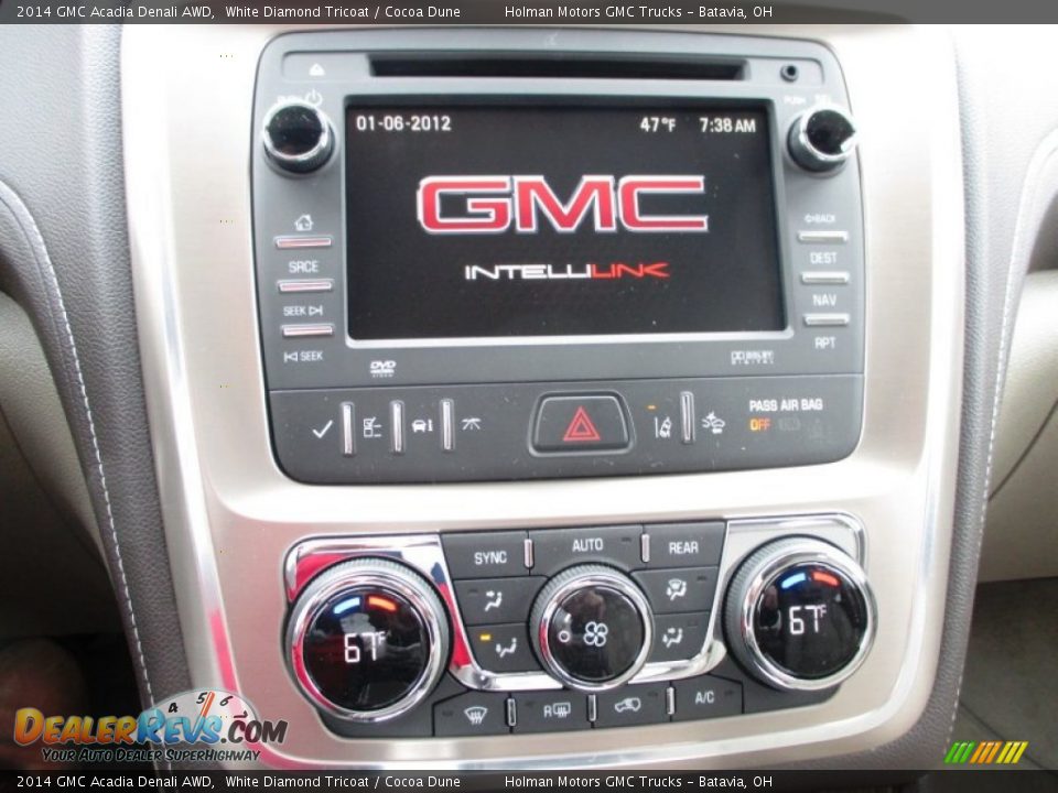 2014 GMC Acadia Denali AWD White Diamond Tricoat / Cocoa Dune Photo #8