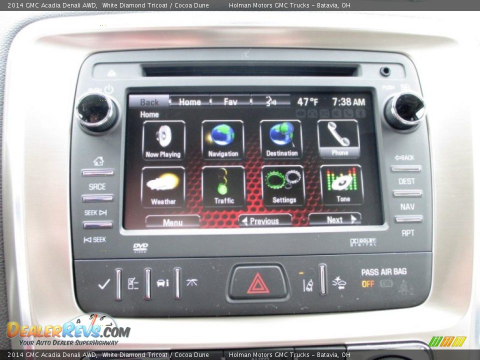 2014 GMC Acadia Denali AWD White Diamond Tricoat / Cocoa Dune Photo #9
