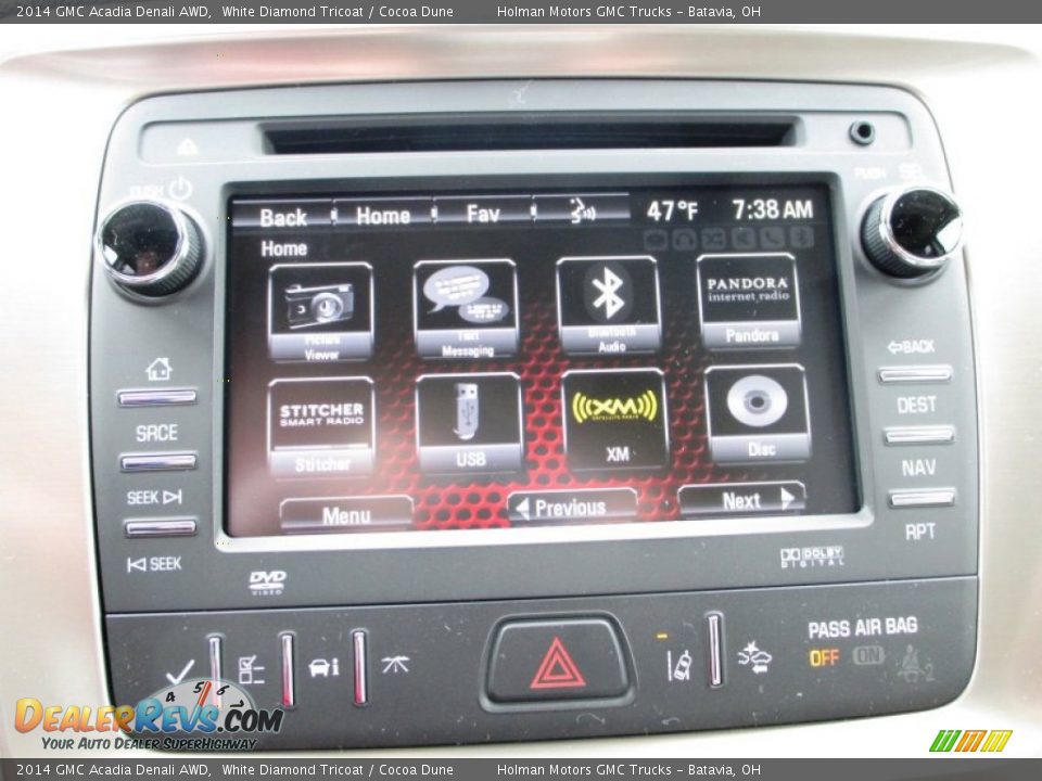2014 GMC Acadia Denali AWD White Diamond Tricoat / Cocoa Dune Photo #10