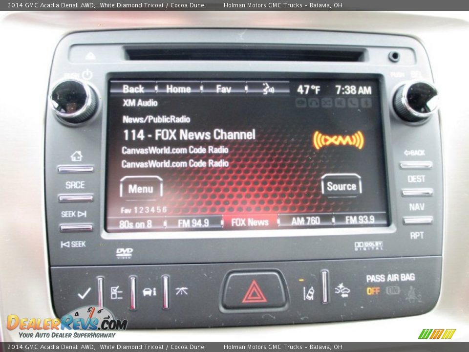 2014 GMC Acadia Denali AWD White Diamond Tricoat / Cocoa Dune Photo #12