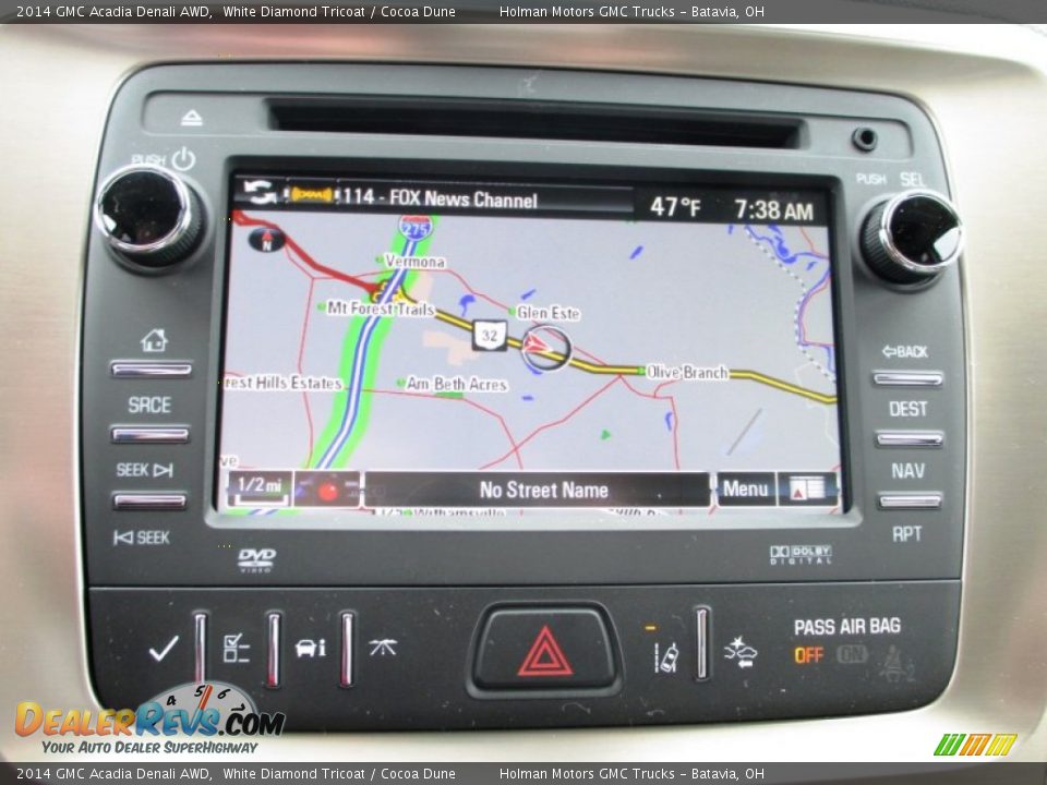 2014 GMC Acadia Denali AWD White Diamond Tricoat / Cocoa Dune Photo #13