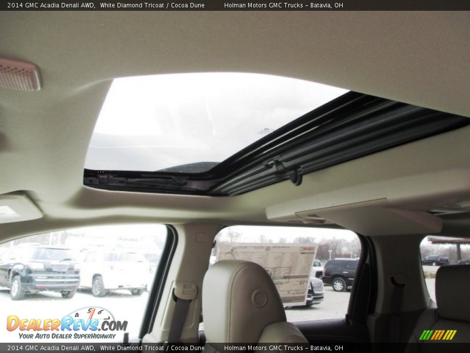 2014 GMC Acadia Denali AWD White Diamond Tricoat / Cocoa Dune Photo #24