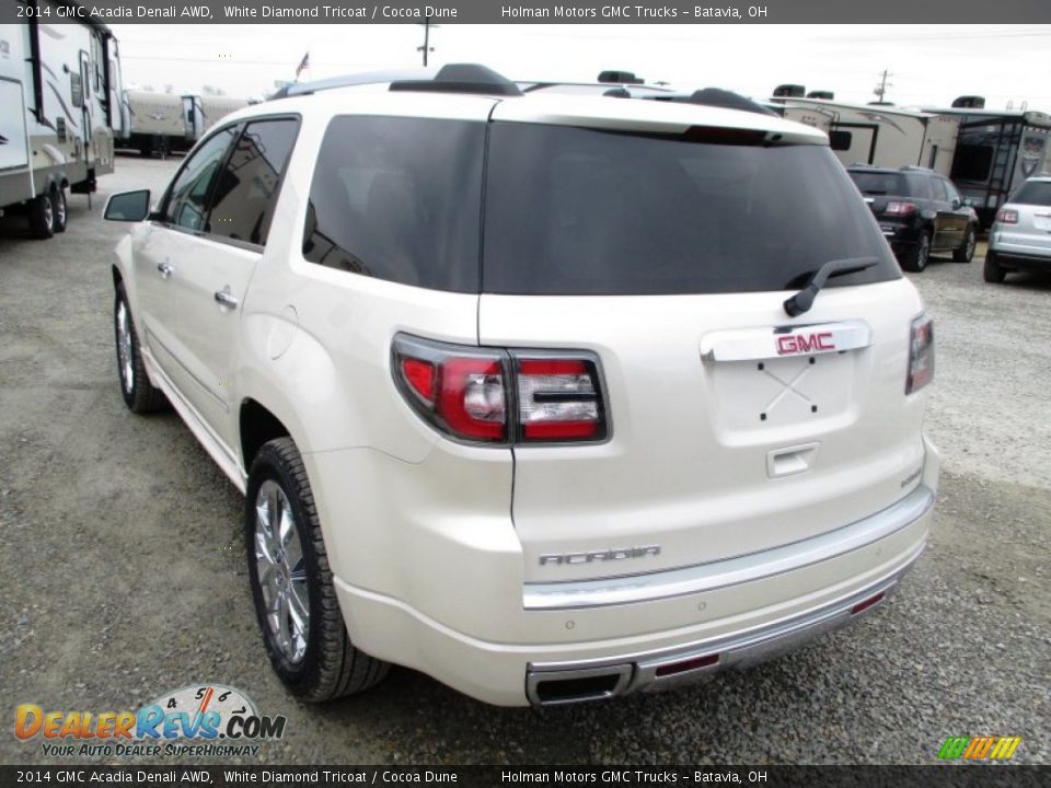2014 GMC Acadia Denali AWD White Diamond Tricoat / Cocoa Dune Photo #30