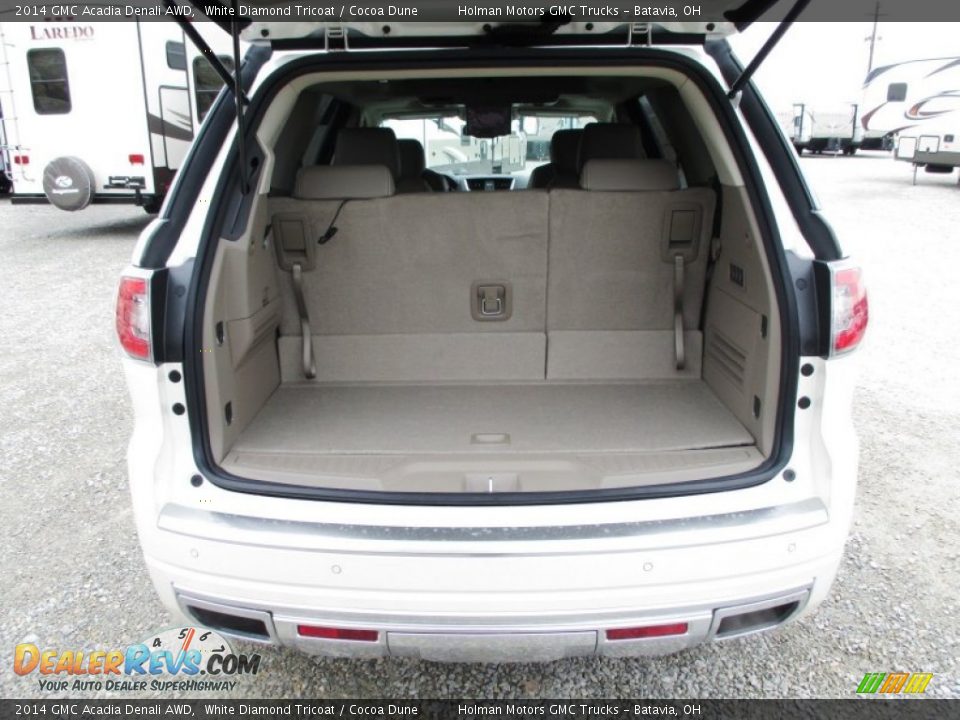 2014 GMC Acadia Denali AWD White Diamond Tricoat / Cocoa Dune Photo #31