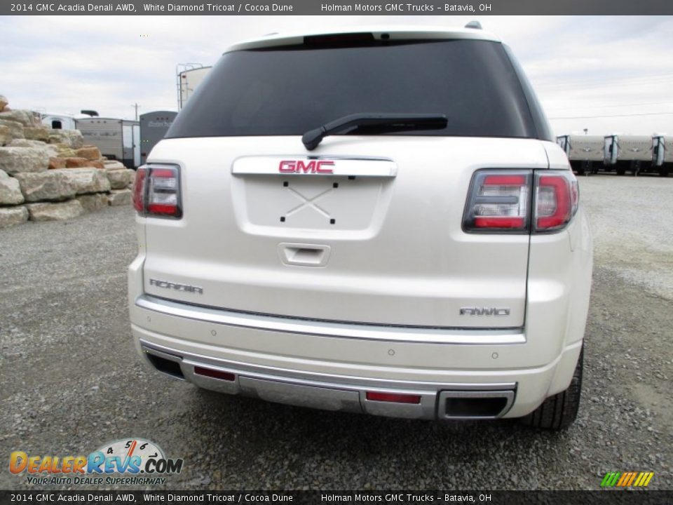 2014 GMC Acadia Denali AWD White Diamond Tricoat / Cocoa Dune Photo #34