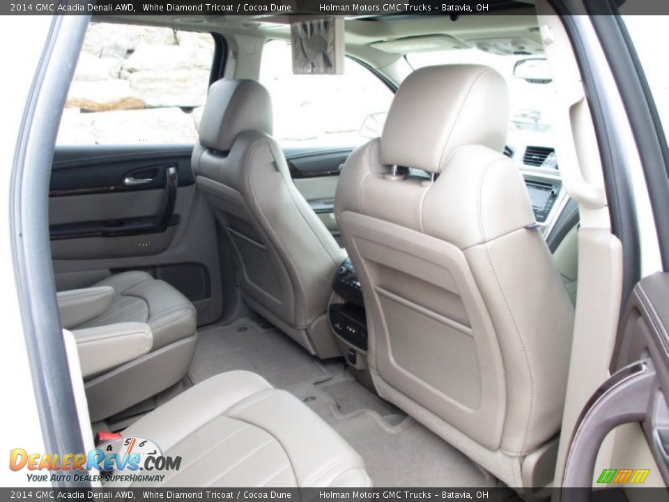2014 GMC Acadia Denali AWD White Diamond Tricoat / Cocoa Dune Photo #35
