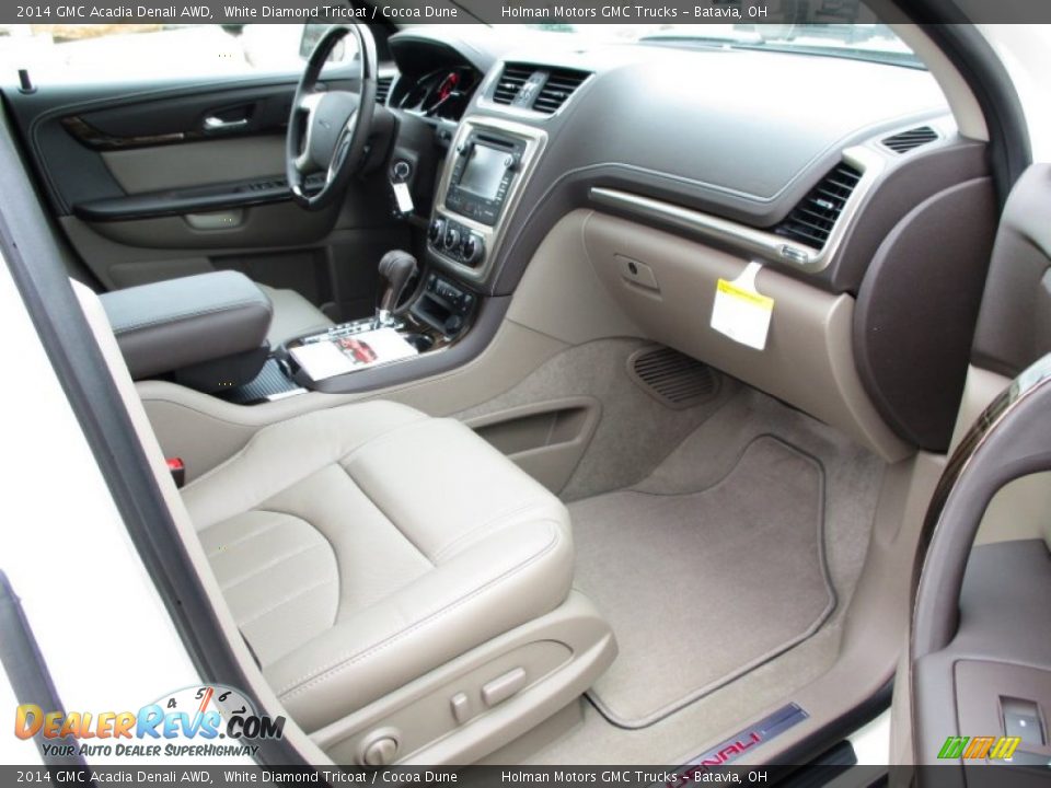 2014 GMC Acadia Denali AWD White Diamond Tricoat / Cocoa Dune Photo #36