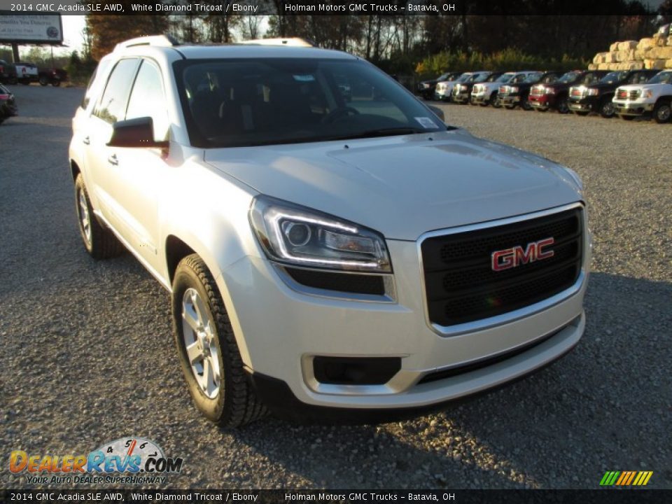 2014 GMC Acadia SLE AWD White Diamond Tricoat / Ebony Photo #2