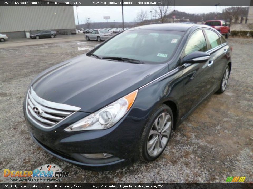 2014 Hyundai Sonata SE Pacific Blue Pearl / Gray Photo #3