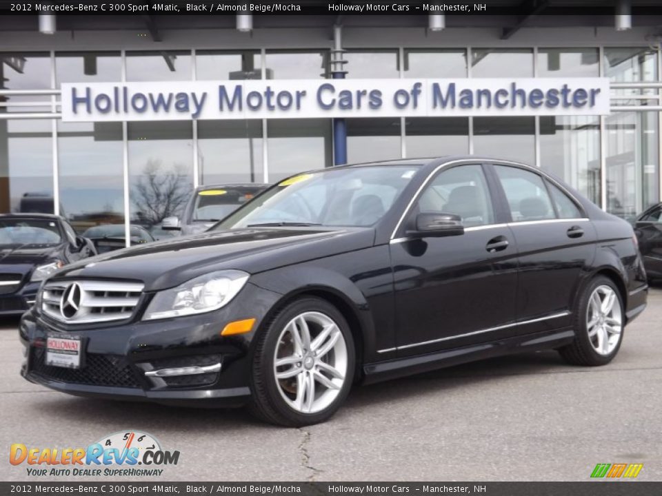 2012 Mercedes-Benz C 300 Sport 4Matic Black / Almond Beige/Mocha Photo #1
