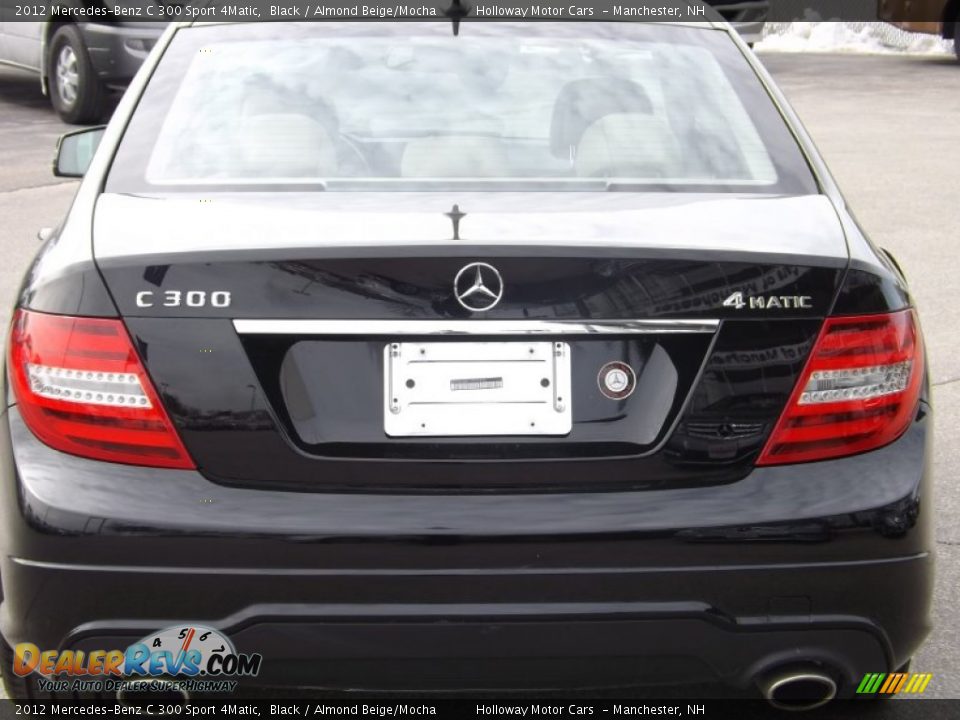 2012 Mercedes-Benz C 300 Sport 4Matic Black / Almond Beige/Mocha Photo #4