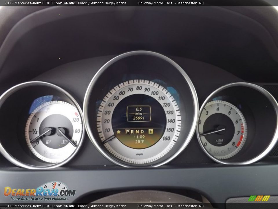 2012 Mercedes-Benz C 300 Sport 4Matic Black / Almond Beige/Mocha Photo #9
