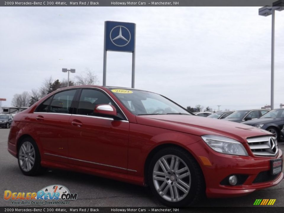 2009 Mercedes-Benz C 300 4Matic Mars Red / Black Photo #3