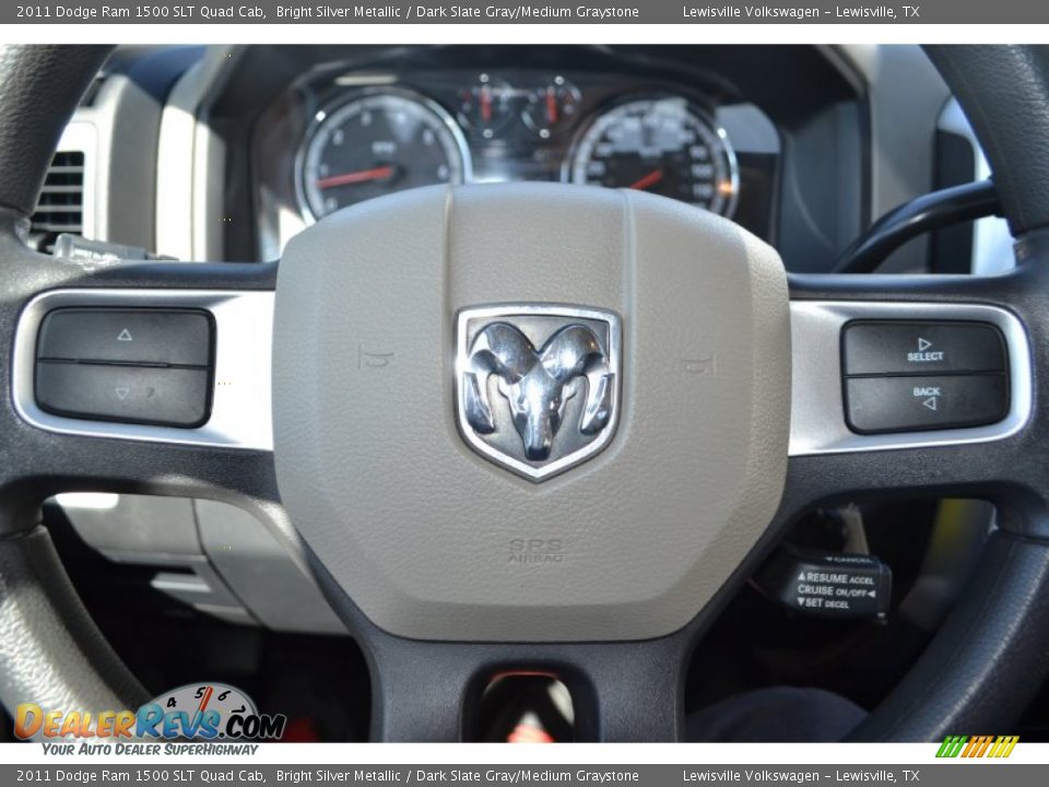 2011 Dodge Ram 1500 SLT Quad Cab Bright Silver Metallic / Dark Slate Gray/Medium Graystone Photo #17
