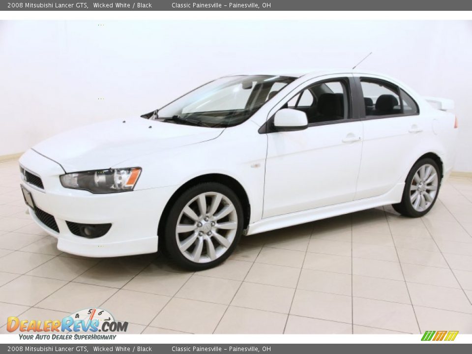 2008 Mitsubishi Lancer GTS Wicked White / Black Photo #3
