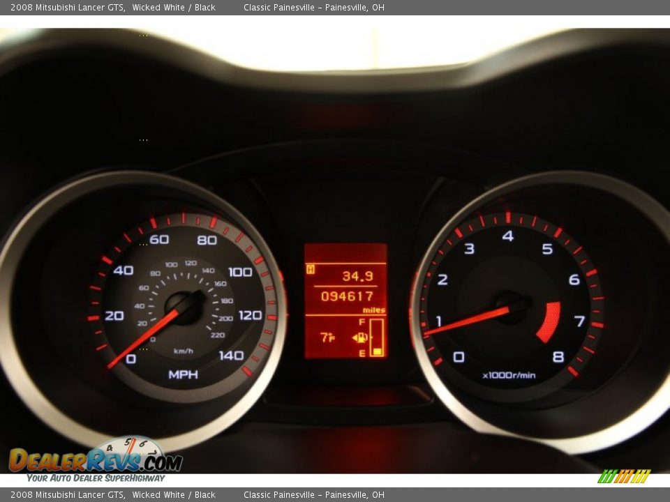 2008 Mitsubishi Lancer GTS Wicked White / Black Photo #7