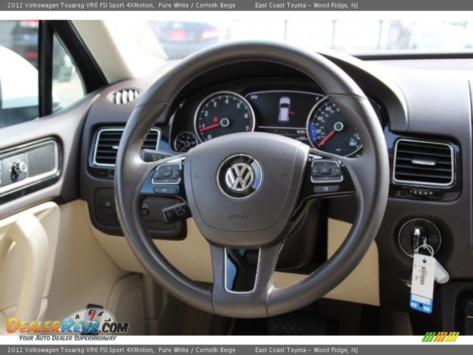 2012 Volkswagen Touareg VR6 FSI Sport 4XMotion Pure White / Cornsilk Beige Photo #14