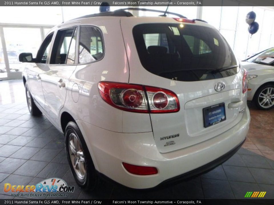 2011 Hyundai Santa Fe GLS AWD Frost White Pearl / Gray Photo #4