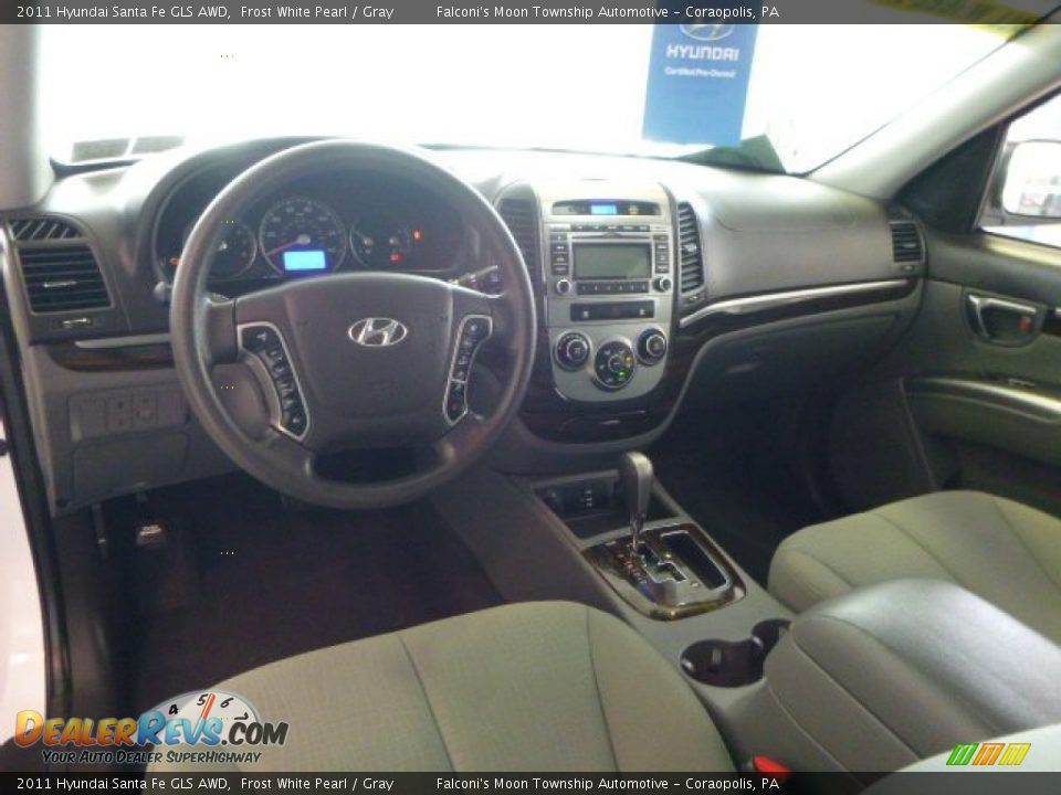 2011 Hyundai Santa Fe GLS AWD Frost White Pearl / Gray Photo #16