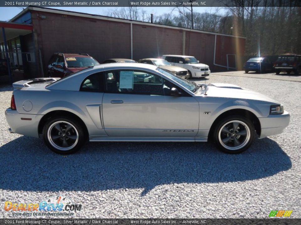 2001 Ford Mustang GT Coupe Silver Metallic / Dark Charcoal Photo #4