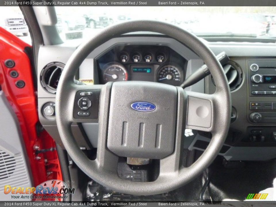 2014 Ford F450 Super Duty XL Regular Cab 4x4 Dump Truck Vermillion Red / Steel Photo #18