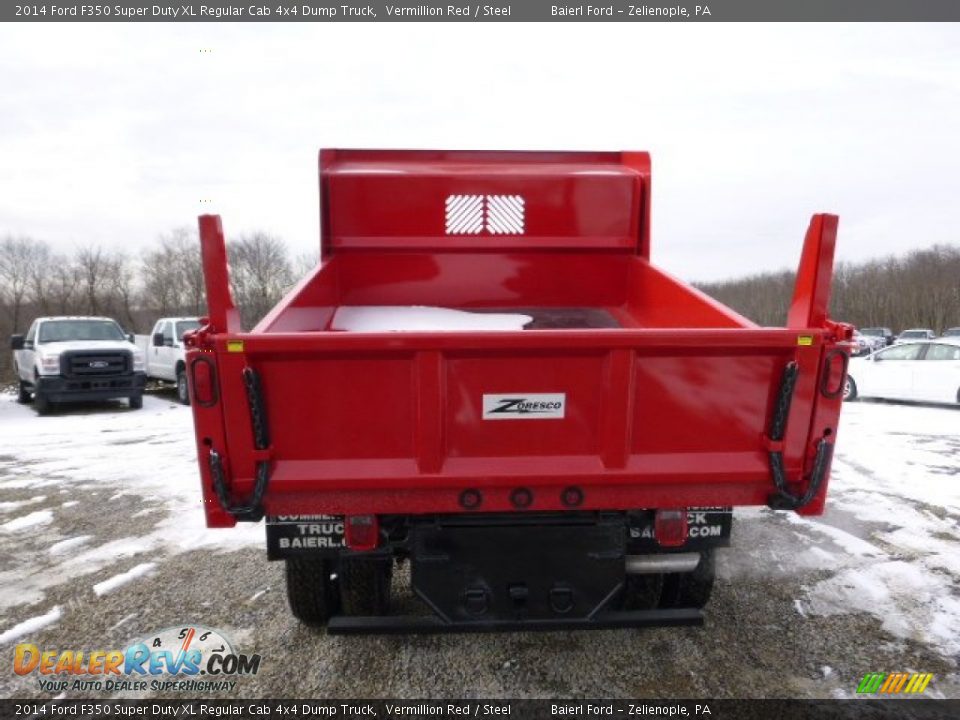 2014 Ford F350 Super Duty XL Regular Cab 4x4 Dump Truck Vermillion Red / Steel Photo #7