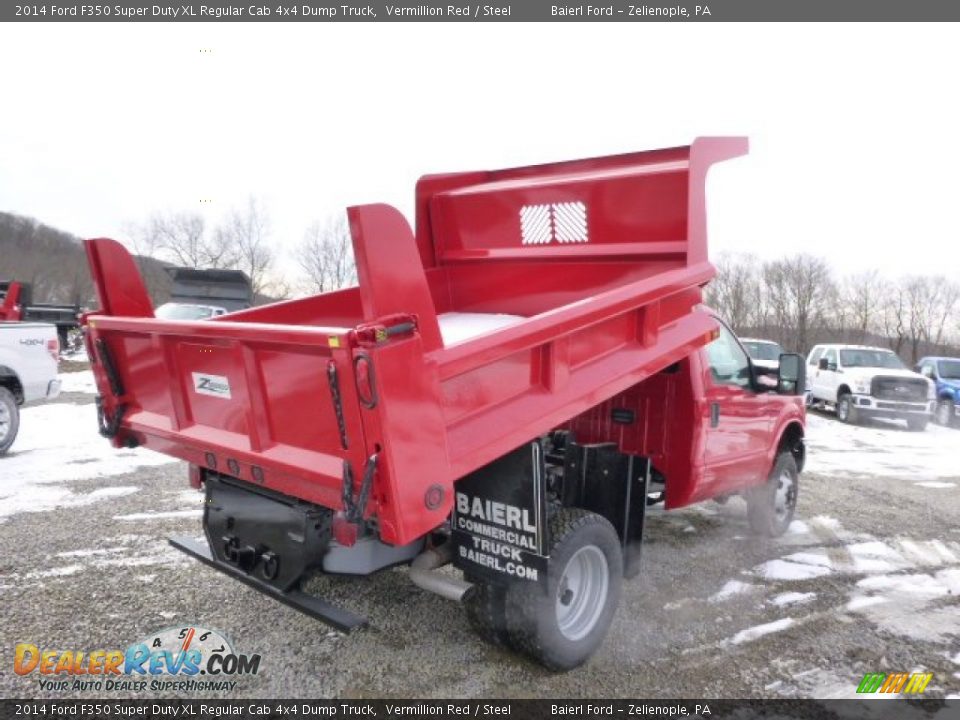 2014 Ford F350 Super Duty XL Regular Cab 4x4 Dump Truck Vermillion Red / Steel Photo #8
