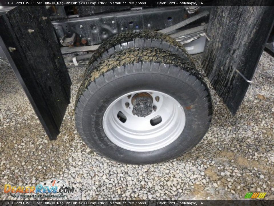 2014 Ford F350 Super Duty XL Regular Cab 4x4 Dump Truck Vermillion Red / Steel Photo #9