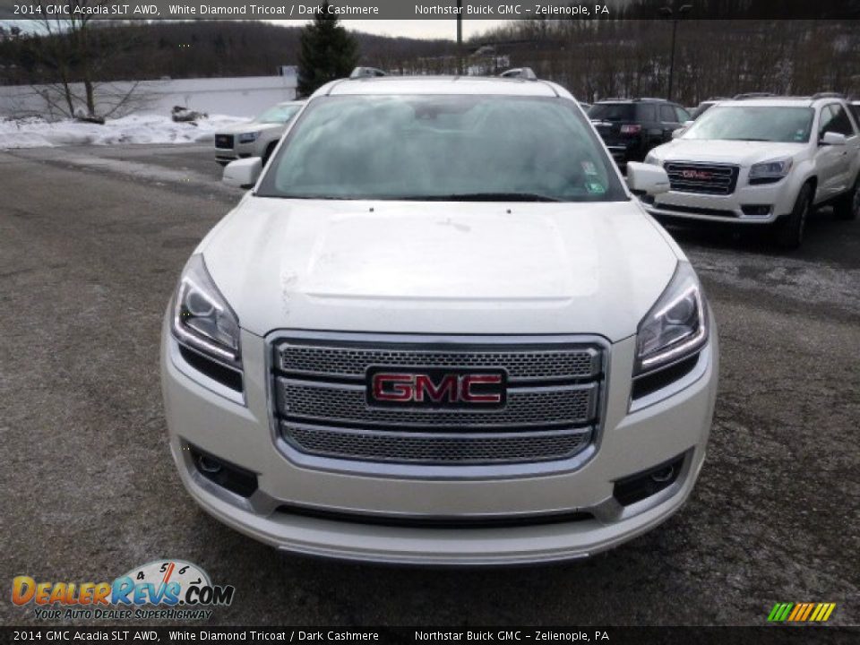 2014 GMC Acadia SLT AWD White Diamond Tricoat / Dark Cashmere Photo #2