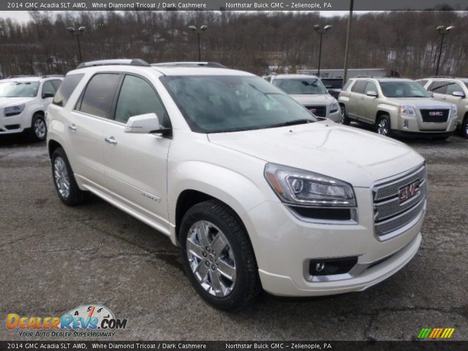 2014 GMC Acadia SLT AWD White Diamond Tricoat / Dark Cashmere Photo #3