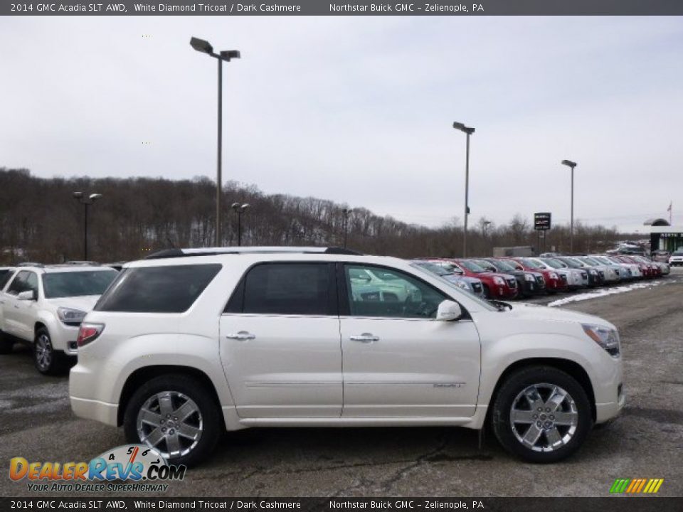 2014 GMC Acadia SLT AWD White Diamond Tricoat / Dark Cashmere Photo #4