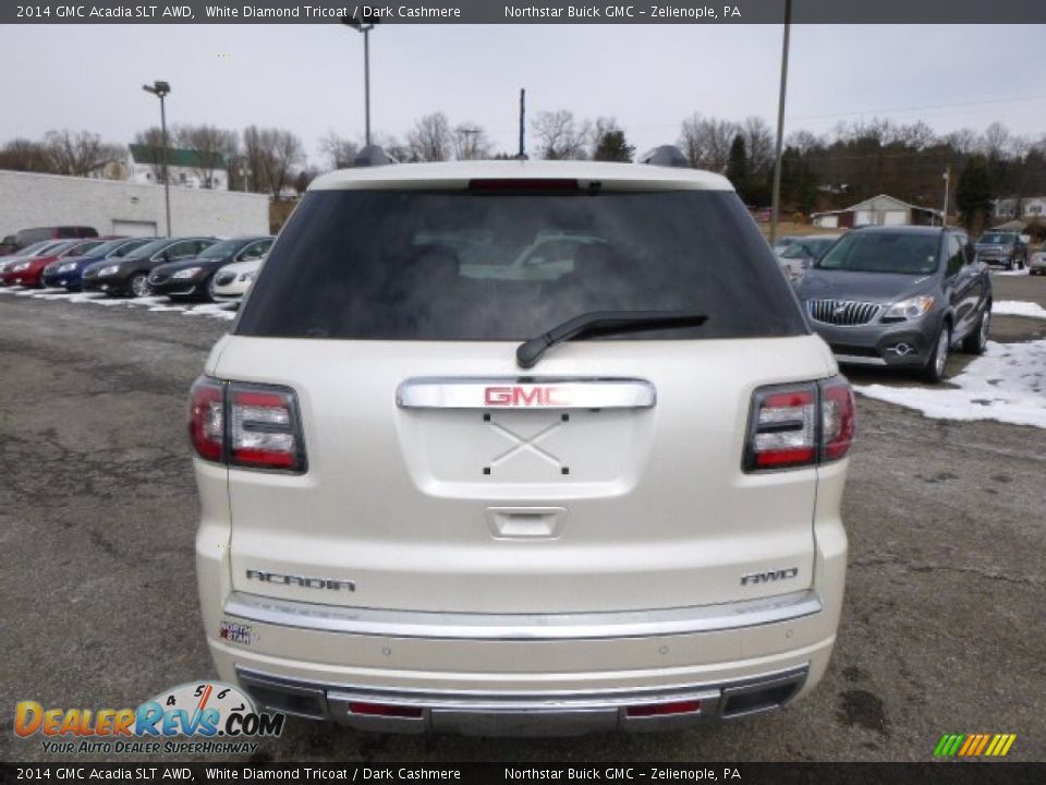 2014 GMC Acadia SLT AWD White Diamond Tricoat / Dark Cashmere Photo #6