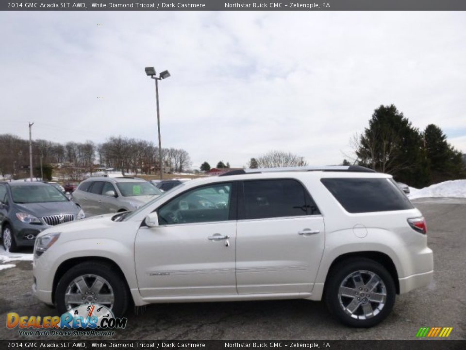 2014 GMC Acadia SLT AWD White Diamond Tricoat / Dark Cashmere Photo #8